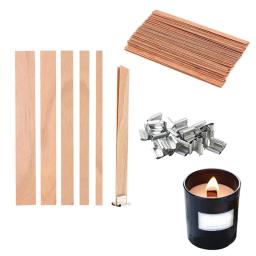 Conjunto De Pavio De Vela De Madeira Com Clip Base, Pavios De Vela Sem Fumaça Para DIY, Fabricação De Jarra De Vela De Parafina, Vela Fazendo Suprimentos, 30 PCs, 50PCs - Image 1