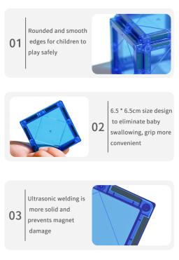 Magplayer Blocos de construção de telhas magnéticas para crianças, Conjunto de construção magnética, Jogos Educativos Montessori, Brinquedos para crianças - Image 6