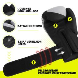 Luvas Profissionais de Treinamento de Boxe para Homens e Mulheres, Elastic Pu, Muay Thai, Sanda, Fighting, Lekaro, Adult, 12oz - Image 5