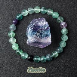 Pulseira de Pedras Naturais para Mulheres e Homens, Jóias, Contas de Fluorita, Yoga e Meditação, Pulseira Energética Curativa, Presente, 6mm, 8mm - Image 1
