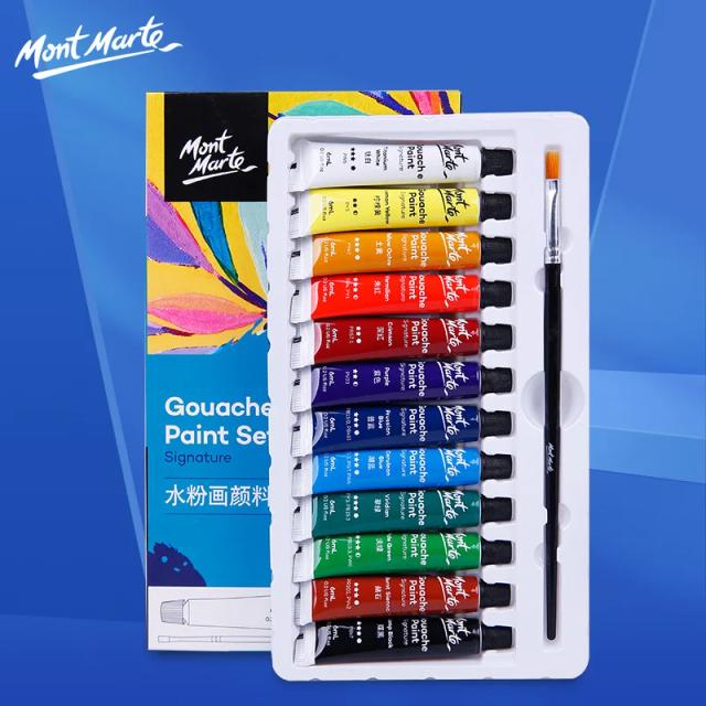 Conjunto Profissional de Tintas Guache Laváveis para Artistas, Aquarela e Suprimentos de Arte para Estudantes - Disponível em 12, 18 ou 24 Cores, 6 e 12ml de Alta Qualidade