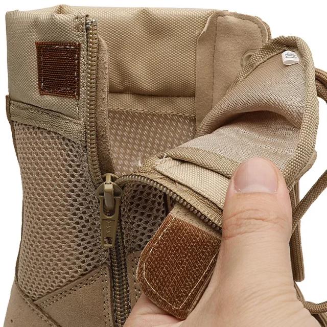 Botas Táticas Desert Combat para Homens e Mulheres - Respirável, Zíper Lateral, Ideal para Airsoft e Paintball no Verão