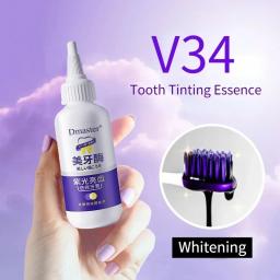 V34 clareamento dos dentes enzima pasta de dentes remover manchas de placa mousse limpeza higiene oral ferramentas dentárias respiração fresca beleza saúde - Image 5