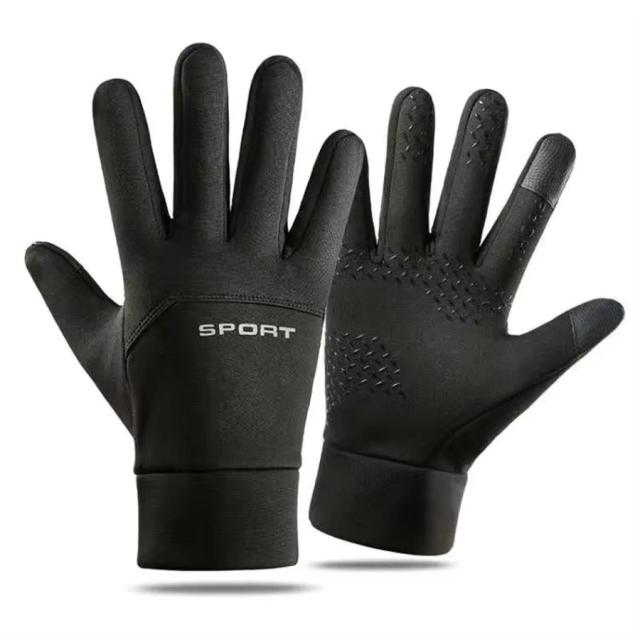 Luvas Quentes e Impermeáveis para Corrida e Ciclismo com Sensibilidade ao Toque nos Dedos