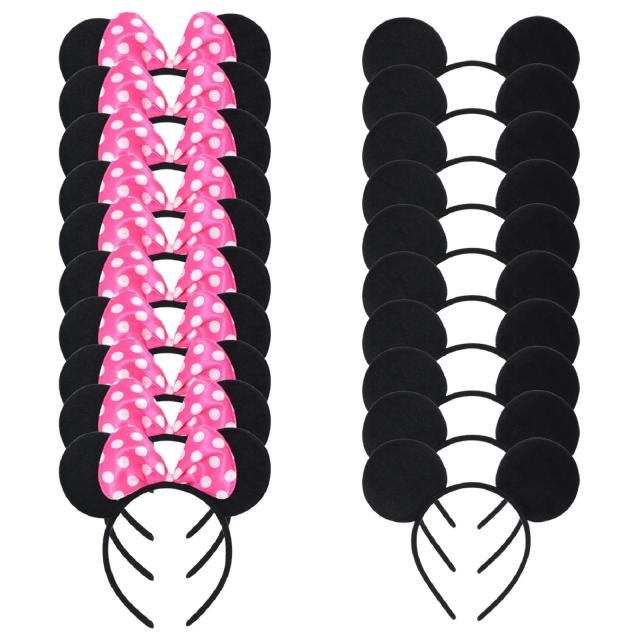 Conjunto de 20 Faixas Monocromáticas com Orelhas de Rato para Festa de Aniversário e Cosplay