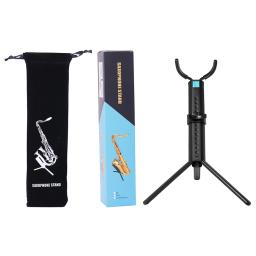 Dobrável portátil saxofone tripé suporte protetor, sax suporte, sopros instrumentos acessórios para Alto e Tenor, novo - Image 2