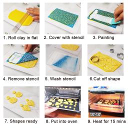 Estênceis de tela de seda para argila de polímero, kit de impressão de serigrafia reutilizável, para impressão em argila jóias brincos de argila tratamento uv - Image 3