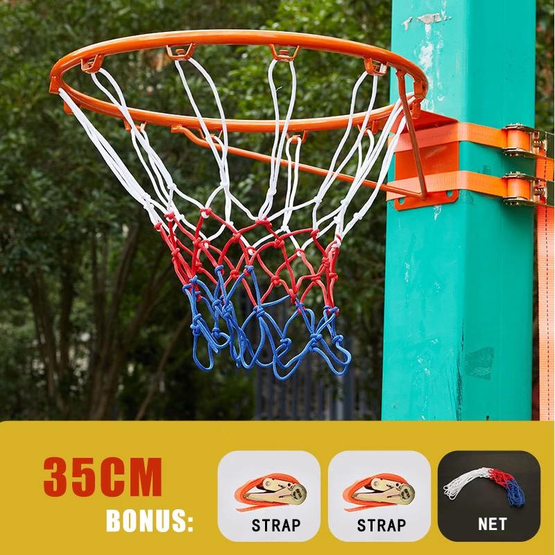 Aro de basquete para adultos e crianças, sem perfuração, equipamento de treinamento padrão interno e externo, cesta suspensa, 35cm - Image 1