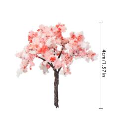 Árvore de flores em miniatura, modelo plástico, construção do trem, acessórios para paisagem, decoração ferrovia, 5 peças, 4cm - Image 5