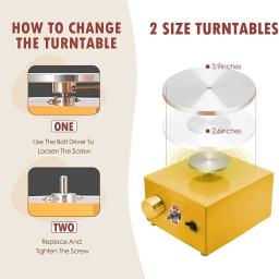Mini Roda De Cerâmica DIY Ferramentas De Argila, Artesanato De Cerâmica, Cerâmica Elétrica Que Faz A Máquina, 6.5 e 10cm Turntable, Kit De Escultura - Image 3