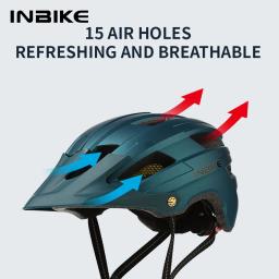 INBIKE-Capacete de Bicicleta para Homens e Mulheres, USB Recarregável, Luz Traseira LED, Bicicleta de Montanha, MTB Acessórios De Ciclismo - Image 5