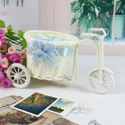 Bicicleta branca Cesta Decorativa De Flores, Decoração Do Casamento, Design De Triciclo De Plástico, Vaso De Flores, Cesta De Armazenamento, Pote De Decoração De Festa - Image 6