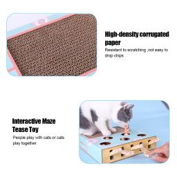Caixa de jogo educacional interativa do gato do labirinto, Hit Gophers, Vara engraçada, 3 em 1 brinquedo do gato, Chase Hunt Mouse com Scratcher - Image 5