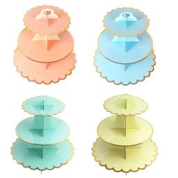 Carrinho De Cupcake De Papel Descartável, Decoração De Festa De Aniversário Suprimentos, Sobremesa De Casamento Display Racks, Decoração Do Bolo Do Chuveiro Do Bebê, 3 Camadas - Image 1