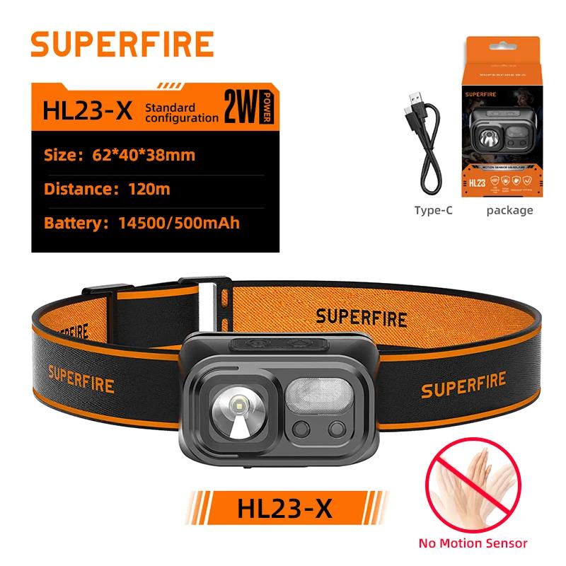 Superfire mini poderoso caminhadas acampamento farol usb c recarregável cabeça luz led sensor farol frente lâmpada de cabeça para trabalhar - Image 1