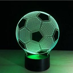 Futebol 3d luz noturna, lâmpada de ilusão óptica com toque, 7 mudando de cor, para quarto, 1pc - Image 3