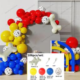 1 conjunto de balões de látex para animais de estimação, pata de cachorro, tema animal, decoração de festa de aniversário, guirlanda, kit de arco, globos de ar, brinquedos infláveis para crianças, fornecimento - Image 6