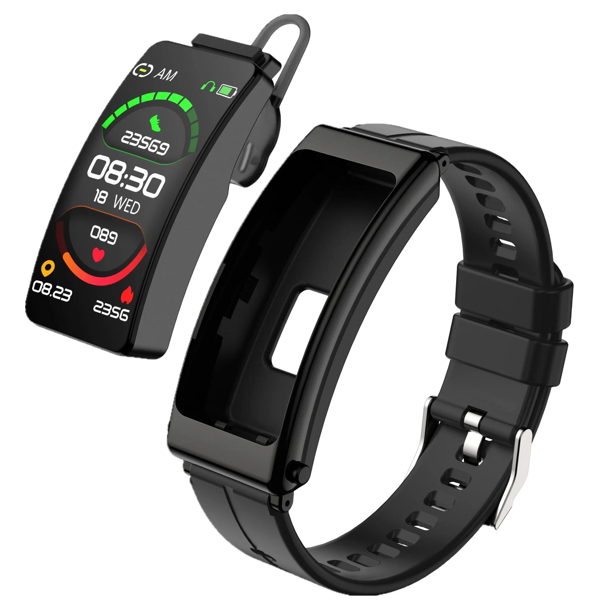 K13 Bluetooth Headset Pulseira Banda Inteligente para Homens e Mulheres, Pedômetro Pulseira, Freqüência Cardíaca, Rastreador De Fitness, Relógio De Esportes, Conversa - Image 1