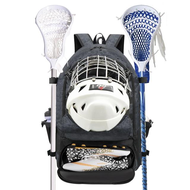 Mochila Grande para Equipamentos de Lacrosse com Compartimento para Varas e Travas, Ideal para Hóquei de Campo