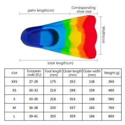 Confortáveis nadadeiras de silicone para crianças, nadadeiras para natação e mergulho, nadadeiras de treinamento para meninas e meninos, iniciantes arco-íris - Image 4