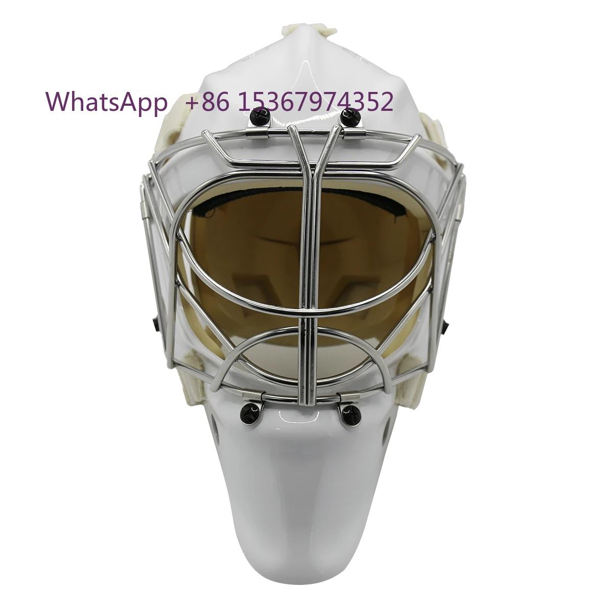 Capacete de goleiro de hóquei no gelo de policarbonato Capacete de goleiro de hóquei com gaiola de olho de gato resistente ao impacto - Image 1