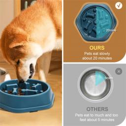 Tigela de comida anti-asfixia para cães, Alimentadores lentos para cães, Alimentador para animais de estimação dieta saudável - Image 5