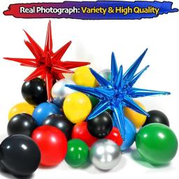 Conjunto de estrela-como balão de alumínio e grinalda, conjunto de 137 peças, decoração para festas de aniversário e juventude - Image 3