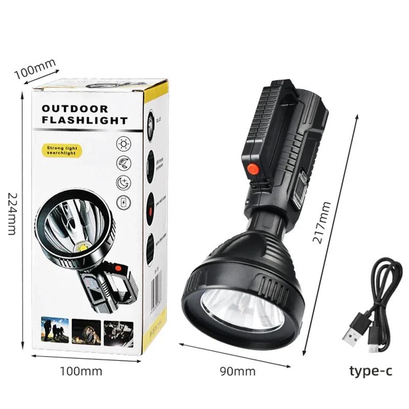 Lanterna LED recarregável USB poderosa portátil, lanterna de pesca impermeável, tocha de alta potência, lâmpada de acampamento ao ar livre - Image 1