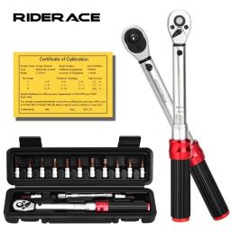 RIDERACE-Bicicleta Torque Wrench Set, Bicicleta Allen Key Tool, Pro Socket Spanner, Motocicleta Repair Kit, Dual Direction, 1/4 ", 2-24Nm, 15Pcs - Image 1