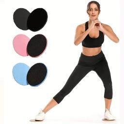 Conjunto de discos deslizantes para ioga e fitness, 2 peças, almofadas deslizantes para treinamento abdominal, modelagem do corpo - Image 1