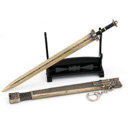Medieval Wu Yue Rei Espada, Armas antigas Modelo, Metal Ornamento, Colecionáveis Presentes, Katana Cosplay, Chaveiro Acessórios, 22cm - Image 6