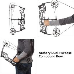 Arco composto de tiro com arco conjunto de bolas de aço de dupla finalidade arco 40-60 libras desenhar comprimento 25-30 "ajustável para adulto ao ar livre caça bowfishi - Image 3