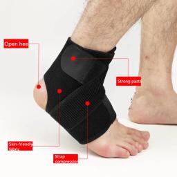 Suporte Elástico de Tornozelo para Proteção de Ginásio Bandagem de Pé Correndo Faixa de Tornozelo Preto Guarda de Segurança Esportiva 1Pc - Image 2