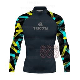 Manga comprida dos homens proteção UV mergulho desgaste, natação Rashguard, surf t-shirts, Rash Guard Swimwear, verão, esportes aquáticos - Image 4