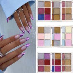 4-6 Cores de Ouro Prata Espelho Em Pó Efeito Metálico Sólida Nail Art Glitter Mermaid Rainbow Chrome Pigments DIY Decoração * GH-41 - Image 4
