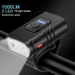 USB recarregável LED bicicleta luzes, lanterna MTB, farol para ciclismo, lâmpada frontal, luz de bicicleta, 6 modos, T6, BK02 - Image 1