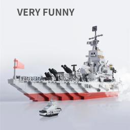Navios de guerra Building Blocks Model Set para crianças, tijolos de construção, navio da Marinha, barco do exército, avião, brinquedos para meninos, 1000pcs - Image 5