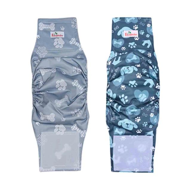 Fraldas Laváveis para Cães com Estampa de Pata - Comforto e Estilo em 2 Peças Reutilizáveis