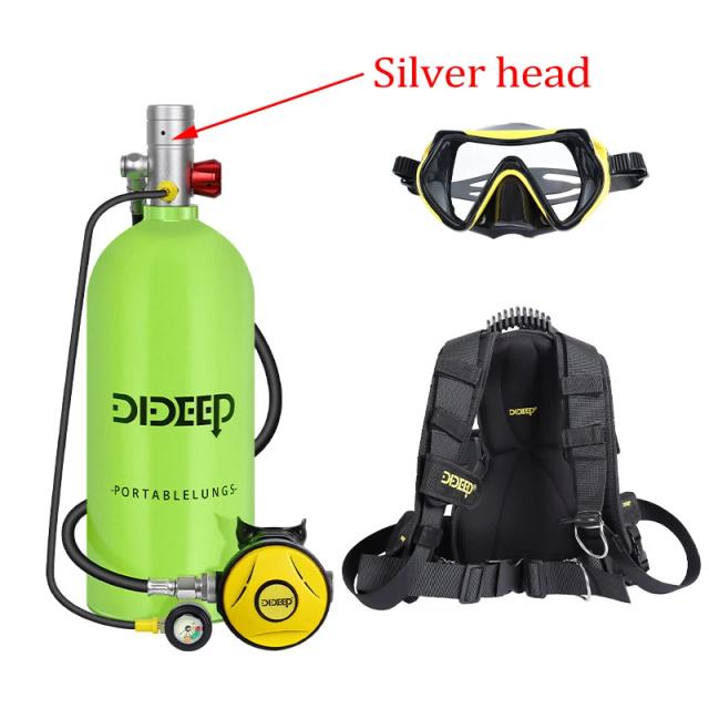 Equipamento Dideep para Mergulho e Snorkeling: Kit Completo com Peixe Respirador e Cilindro de Oxigênio Amarelo Padrão 3L X6000
