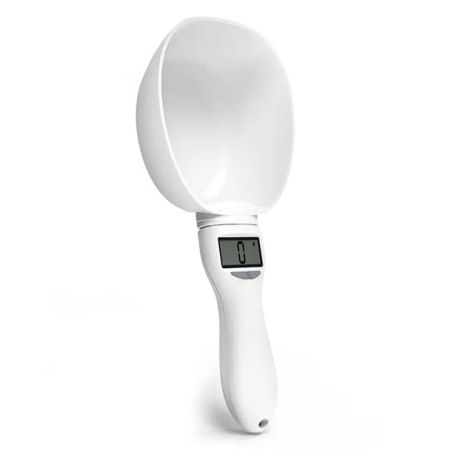 Tigela de alimentação digital com colher medidora e balança eletrônica para cães e gatos, alta precisão até 800g