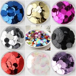 Grande plano redondo Paillette lantejoulas para crianças, lantejoulas soltas, decoração de dança DIY, Lentejuela, 10g, 15mm, 20mm, 25mm, 30mm, 10g - Image 1