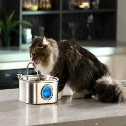 Aço inoxidável automático pet bebedouro, filtro de água viva com torneira, janela visual, alimentador de gato e cachorro, 304, 108oz, 3.2l - Image 3