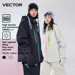 VECTOR Homens e Mulheres Algodão Contraste Ski Top À Prova D 'Água e Durável Quente Snowboard Esqui Placa Dupla Placa Única Ao Ar Livre - Image 1