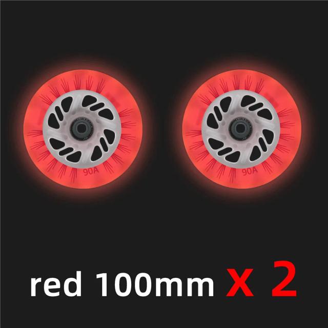 Rodas de LED para Patins de Velocidade Powerslide Night Racing 110mm, 90A, Cores Flash em Branco, Azul, Verde e Cor-de-Rosa - Pacote com 2 Peças