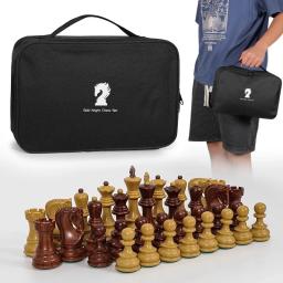 Jogo Internacional Portátil de Xadrez Infantil, Peças de Xadrez Dupla Rainha Ponderada, Saco De Armazenamento, Dobrável, Brinquedos De Luxo - Image 4