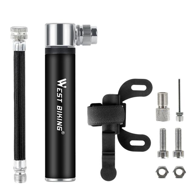 Bomba de Bicicleta Portátil Compacta com Medidor de Pressão de 160 PSI para Bicicletas, Bolas e Infláveis
