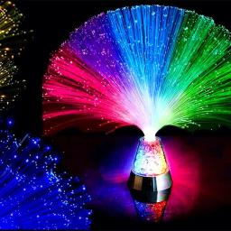 Lâmpada LED de fibra óptica multicolorida, luz do céu estrelado, luz luminosa de mesa, decoração criativa do feriado para bar e café - Image 1