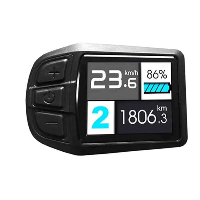 Display TFT-UKC3 para Bicicleta Elétrica com Indicador de Velocidade, Bateria e Hora, Compatível com Kits de Conversão de Motor, Impermeável, 24V, 36V, 48V
