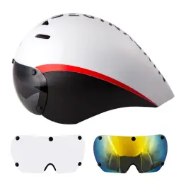 Triathlon Aero TT Capacete de Bicicleta para Homens e Mulheres, Óculos de Lente, Road Bike, Time Trial, Ciclismo, Competição - Image 1