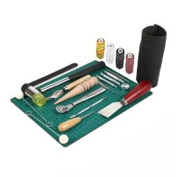 Profissional Couro Artesanato Kit Ferramentas, Carving Acessórios de Trabalho, Saddle Groover Kit, Mão Costura, Costura Soco, DIY, 69Pcs por Conjunto - Image 3